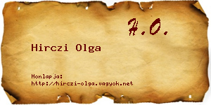 Hirczi Olga névjegykártya